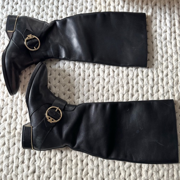 Tory Burch Black Leather Sofia Riding Boot, size 6.5 - Picture 2 of 12